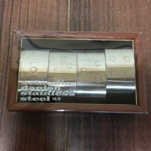 Vintage Selandia Danish Stainless Steel 18/8 Napkin Rings Mid Century Modern